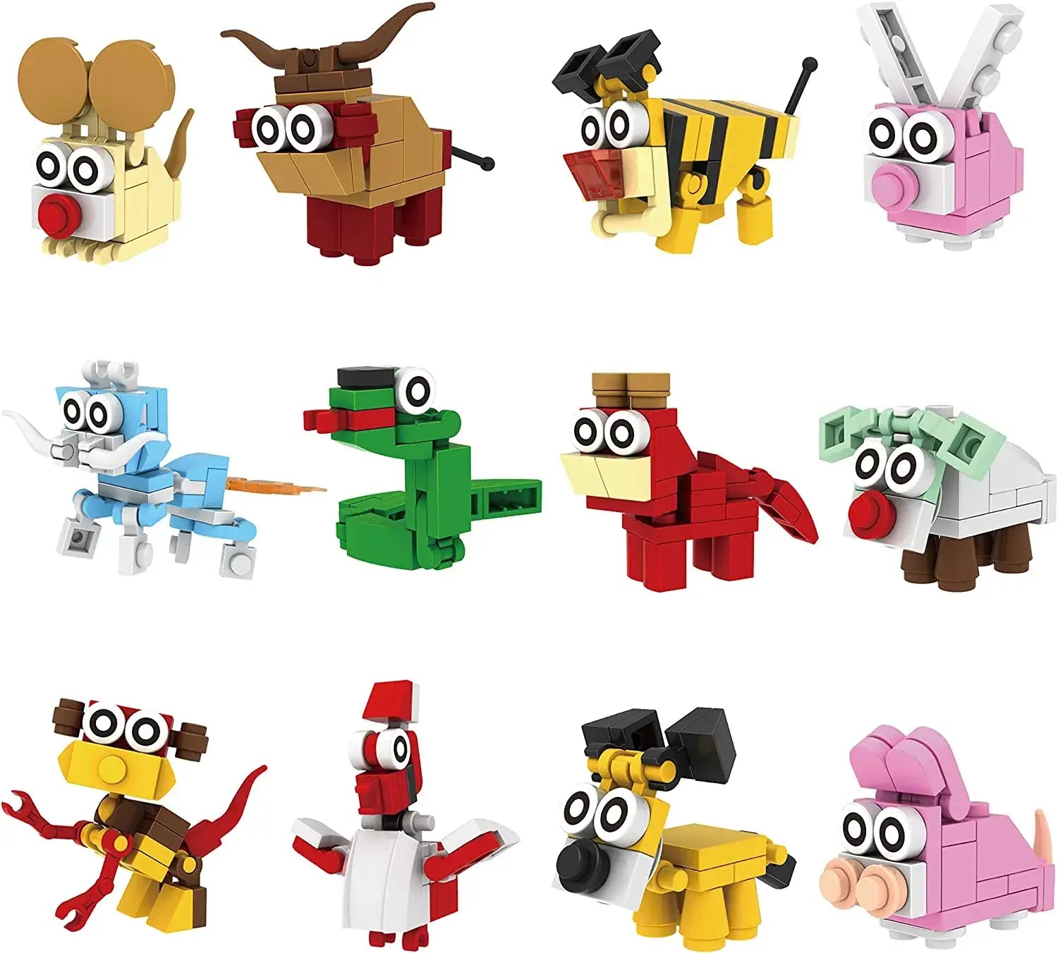 Building Blocks Animals Prefilled Hearts with Kids Valentines Cards 2026 Valentine Exchange Cards