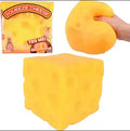 Large Cheese Squishy Toy, Slow Rising Jumbo Sensory Stress Toy for Anxiety & Relaxation. Soft Squeeze Cheese Fidget