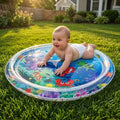 Tummy Time Water Mat for Babies, 39.37"×39.37" Large Underwater Themed Sensory Play Mat
